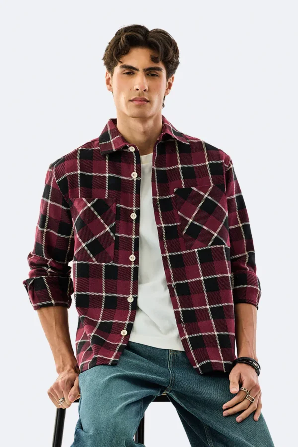 Men Textured Check Shirt